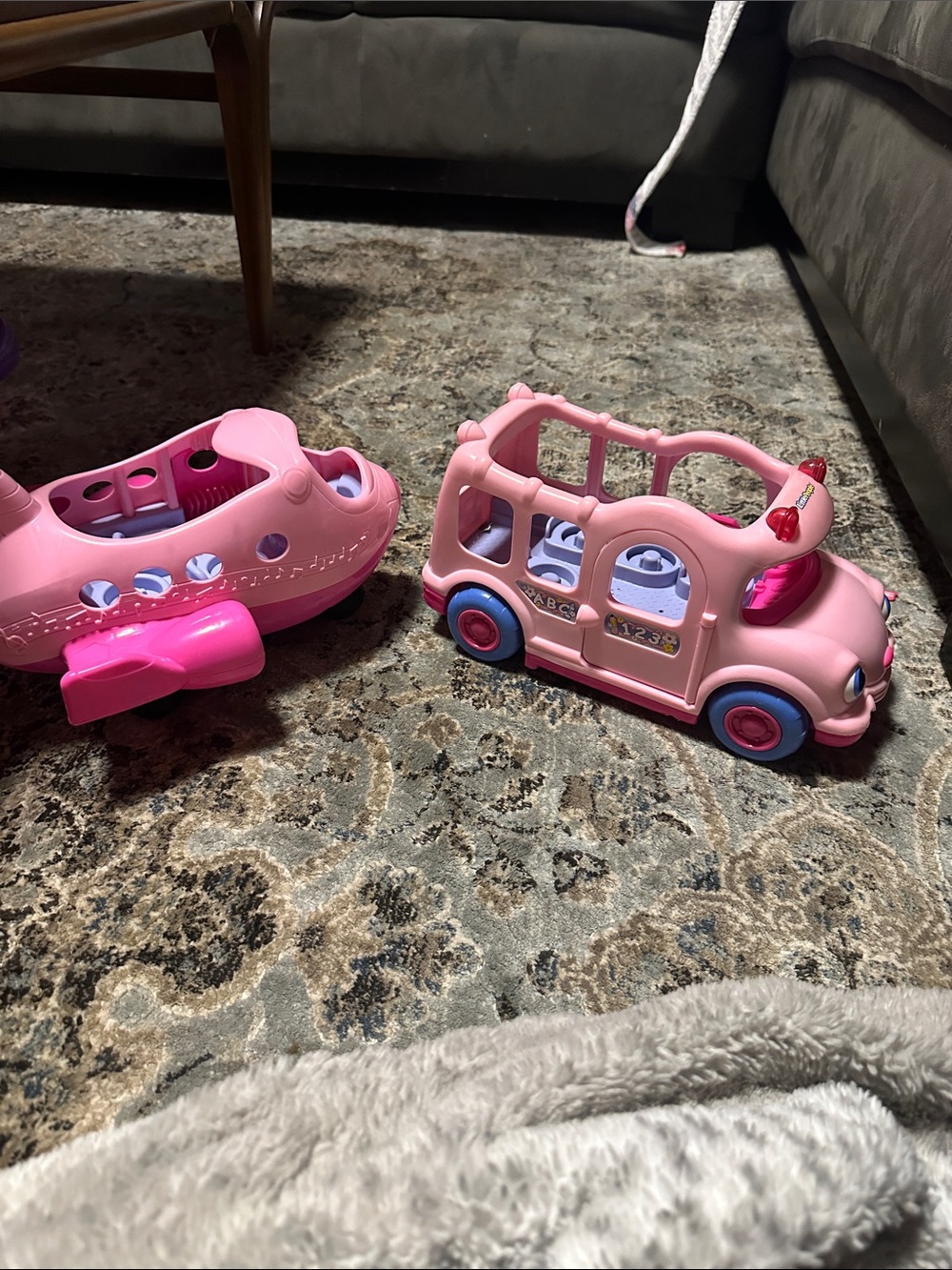 Pink Kids Play Car and plane